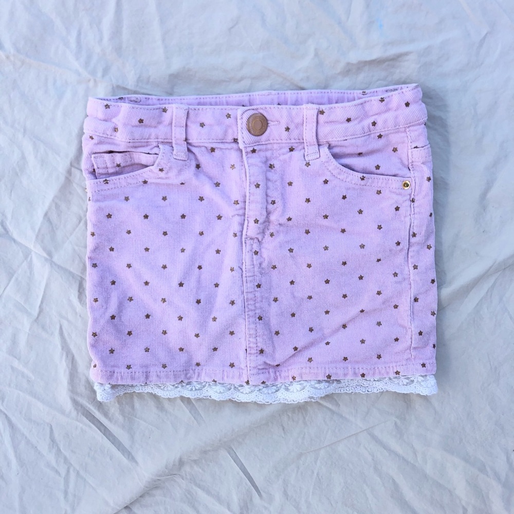 Corduroy Star Print Mini Skirt